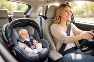 assurez un transport sécurisé dès la maternité pour vos trajets en voiture, garantissant confort et sécurité pour votre nouveau-né.