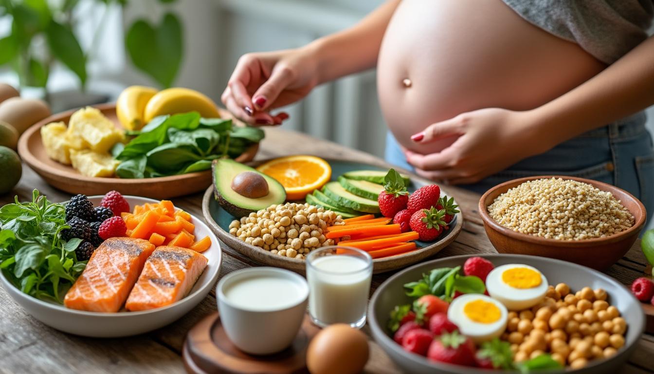 découvrez l'alimentation idéale pendant la grossesse pour assurer la santé de maman et bébé avec des conseils nutritionnels essentiels et équilibrés.
