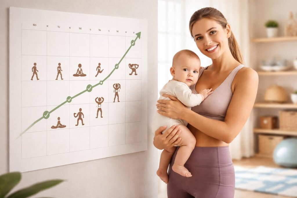 découvrez un calendrier conseillé pour reprendre le sport en douceur après la maternité, adapté à votre corps et à votre récupération.