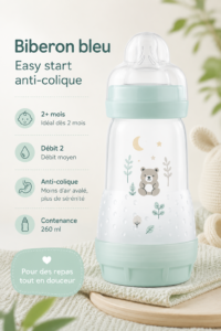 Biberon bleu Mam Easy Start de 260 ml contre les coliques