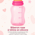 Illustration d'un biberon bébé en style cartoon coloré.