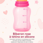 Illustration d'un biberon bébé en style cartoon coloré.
