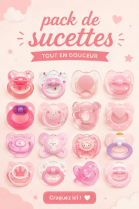 Pack de sucettes roses pour bébés assorties