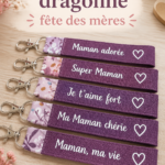 Porte-clés dragonne élégant avec personnalisation pour la fête des mères