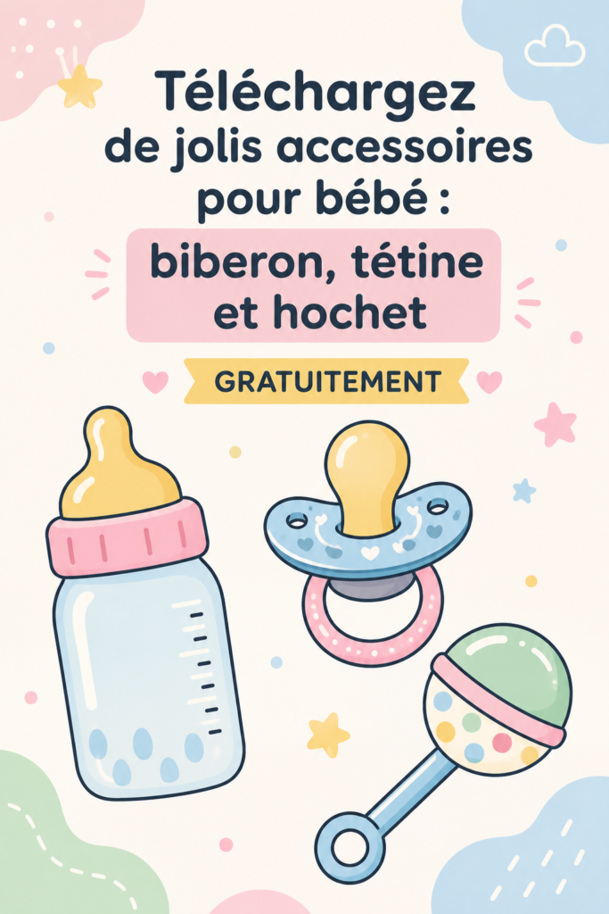 Téléchargement gratuit d'accessoires pour bébés comme biberons et hochets