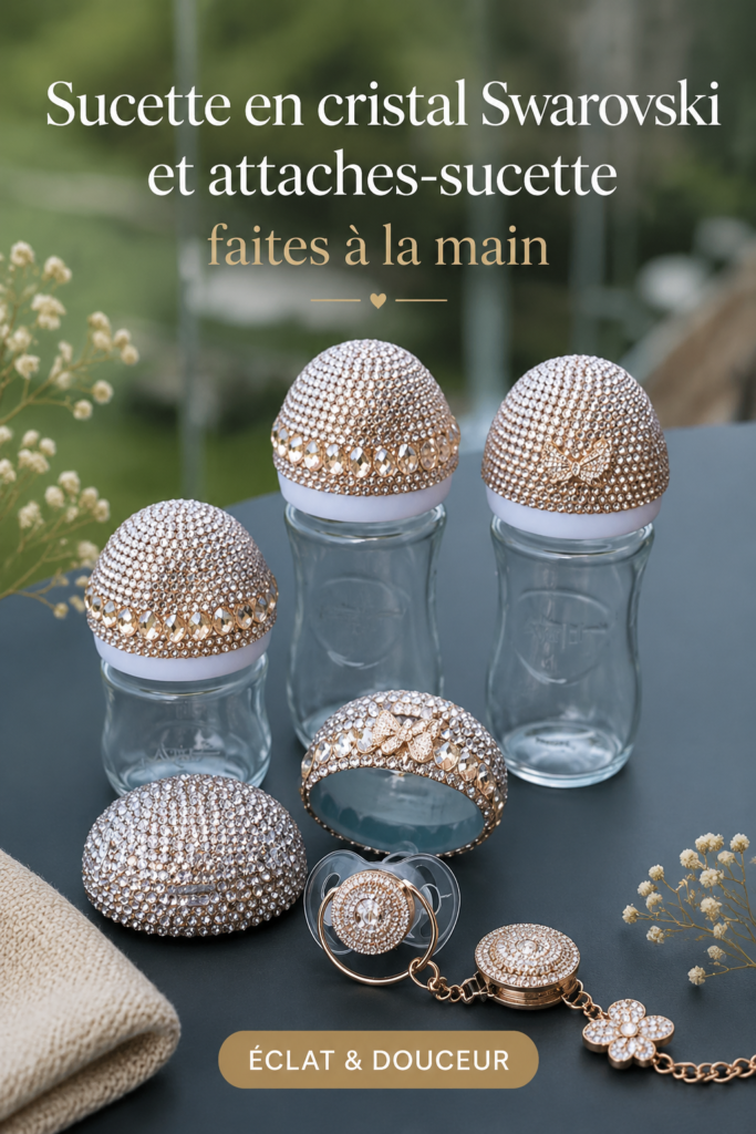 Tétine en cristal Swarovski pour bébé, parfaite comme accessoire chic