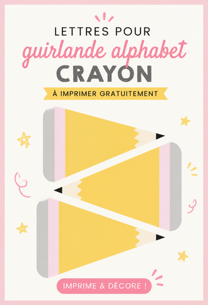 Banderole alphabet colorée à imprimer avec lettres en papier.