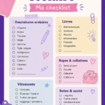 Une checklist pour bien préparer la rentrée scolaire avec des fournitures et de la technologie.