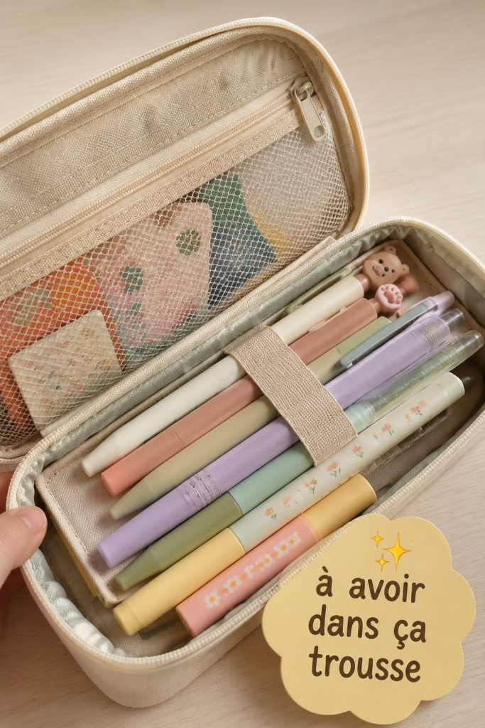 Une trousse de secours ouverte avec des fournitures médicales indispensables à l'intérieur.