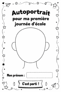 Fiche d'auto-portrait amusante pour élève de primaire pour le premier jour d'école