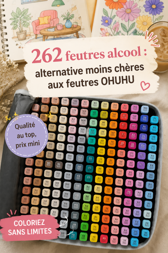 Palette de feutres alcool variés, couleur brillante et vibrante