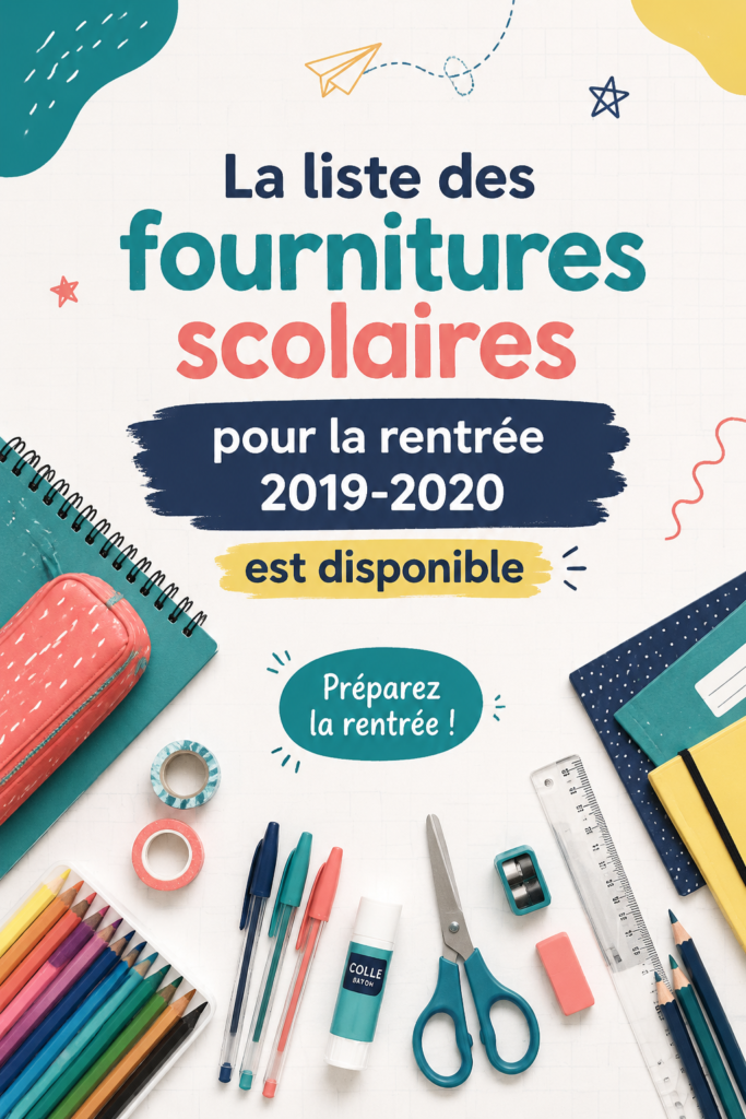 Image représentant une collection de fournitures scolaires essentielles pour la rentrée scolaire