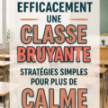 Un enseignant gérant une classe bruyante avec des élèves attentifs.