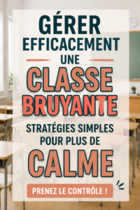 Un enseignant gérant une classe bruyante avec des élèves attentifs.