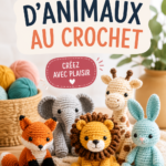 Modèles d'animaux au crochet colorés et amusants sur une table