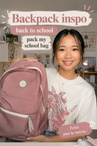 Un élégant sac à dos préparé pour la rentrée avec divers fournitures scolaires.
