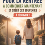 Un enfant souriant portant un cartable le jour de la rentrée scolaire, symbolisant un moment mémorable.