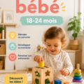 Un bébé de 18 mois jouant avec des blocs colorés, stimulant sa créativité.