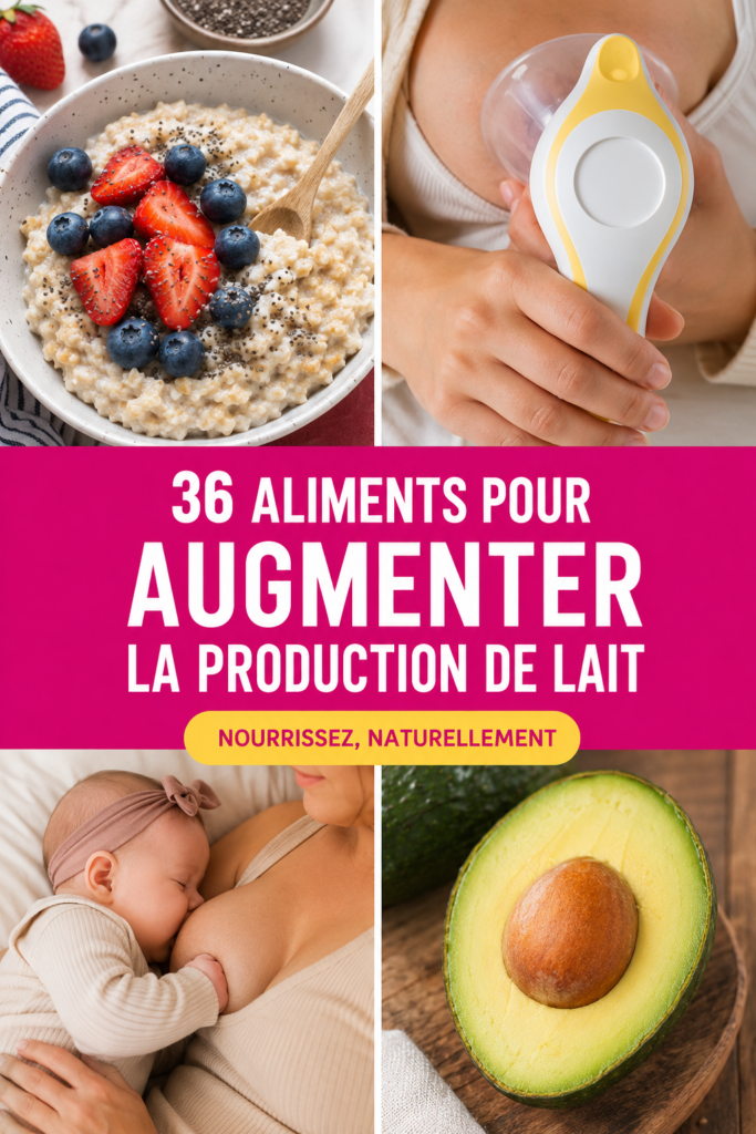 Un assortiment d'aliments sains pour favoriser la lactation chez les mères qui allaitent.