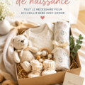 Coffret de naissance coloré avec des vêtements pour bébé et accessoires