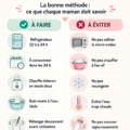 Un échantillon de lait maternel décongelé dans un biberon, pour illustrer les conseils de décongélation.