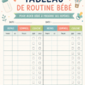 Un emploi du temps coloré pour aider bébé à établir une routine quotidienne.