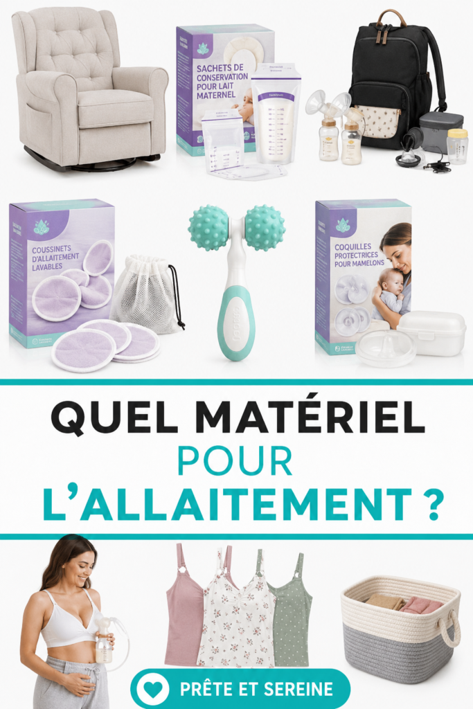 Fournitures nécessaires pour un allaitement réussi avec des accessoires variés.