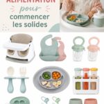 Bébé explorant des aliments solides avec enthousiasme.