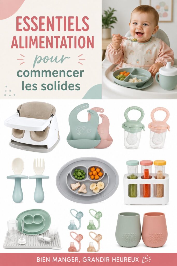 Bébé explorant des aliments solides avec enthousiasme.