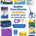 Fournitures scolaires colorées pour la rentrée au CP