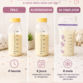 Un bébé heureux avec un biberon, illustrant les besoins alimentaires par âge