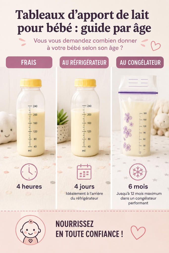 Un bébé heureux avec un biberon, illustrant les besoins alimentaires par âge