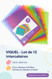 Intercalaires Viquel colorés dans un classeur bien organisé