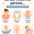 Une mère examine un flacon de lait maternel périmé, cherchant des solutions.
