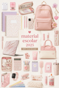 Sélection de matériel scolaire pour la rentrée 2025, incluant des fournitures et des accessoires variés.