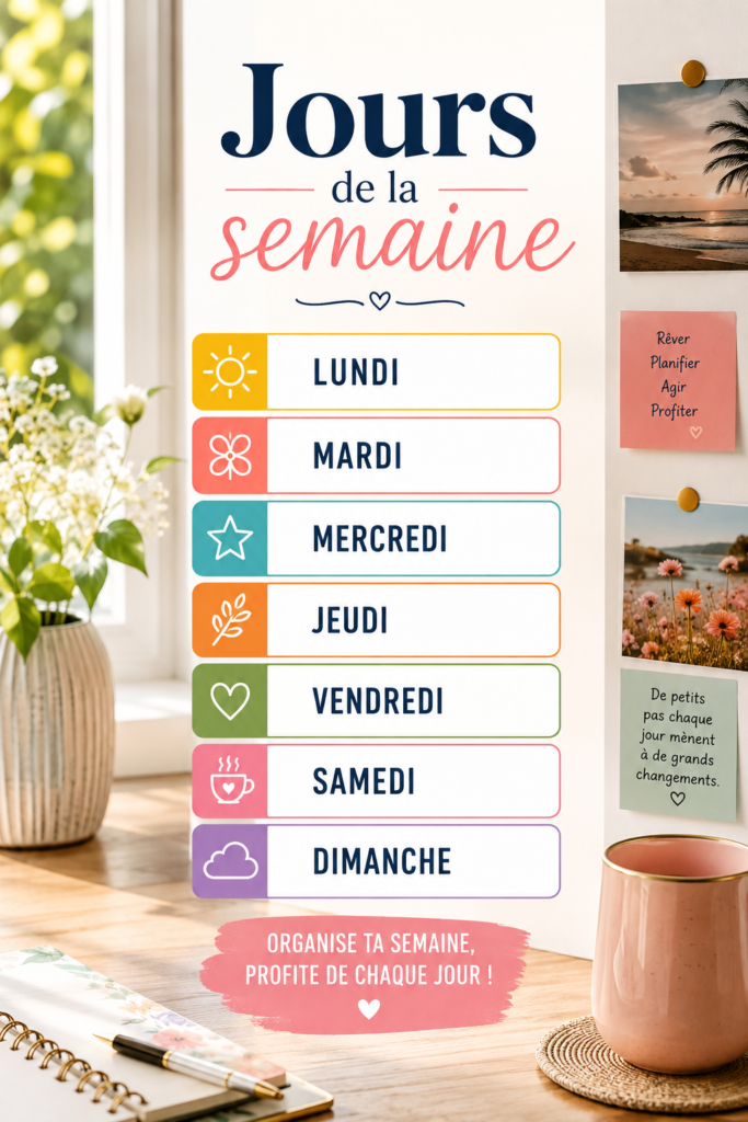 Une famille heureuse planifiant leur semaine ensemble autour d'une table.
