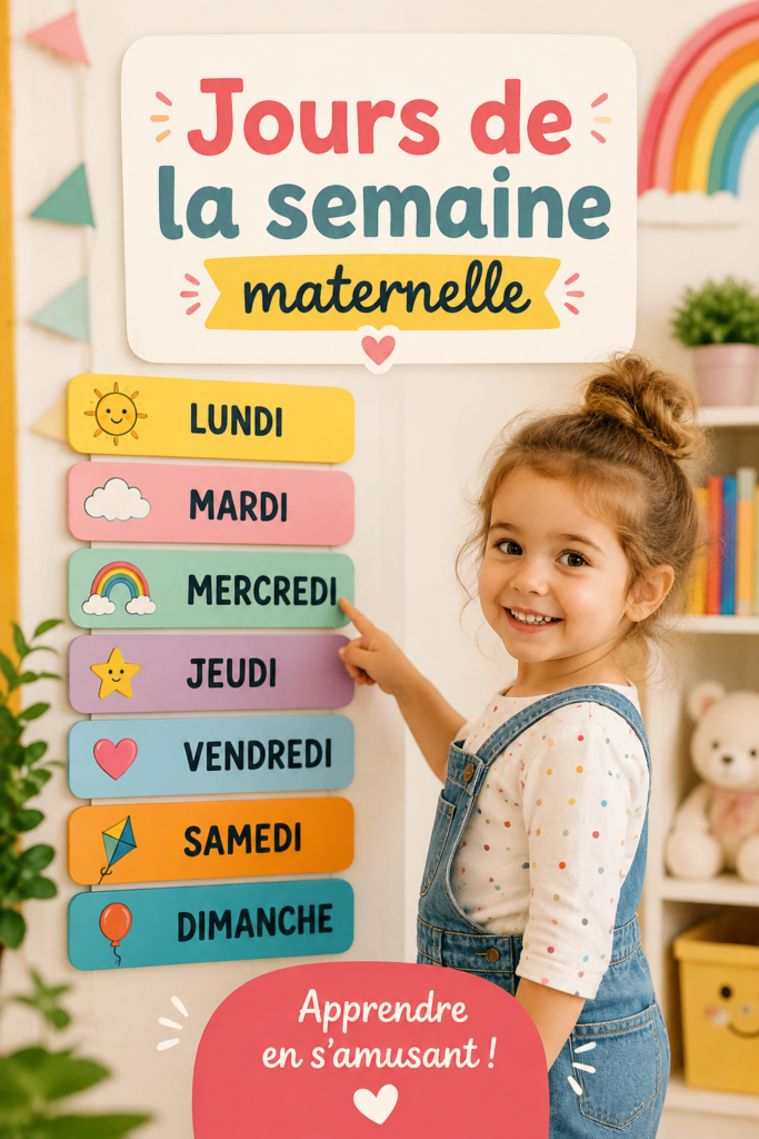 Une maman organise son planning hebdomadaire avec des enfants autour d'elle.