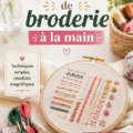 Des mains brodant un joli motif sur un tissu, représentant l'art de la broderie à la main.