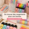 Bureau organisé avec des rangements pratiques et stylés.