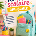 Une scène de rentrée scolaire chaleureuse avec des enfants souriants préparant leurs fournitures