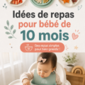 Repas sains pour un bébé de 10 mois, dans une assiette colorée.