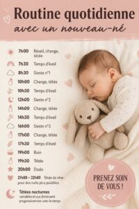 Maman prenant soin de son nouveau-né dans une routine quotidienne
