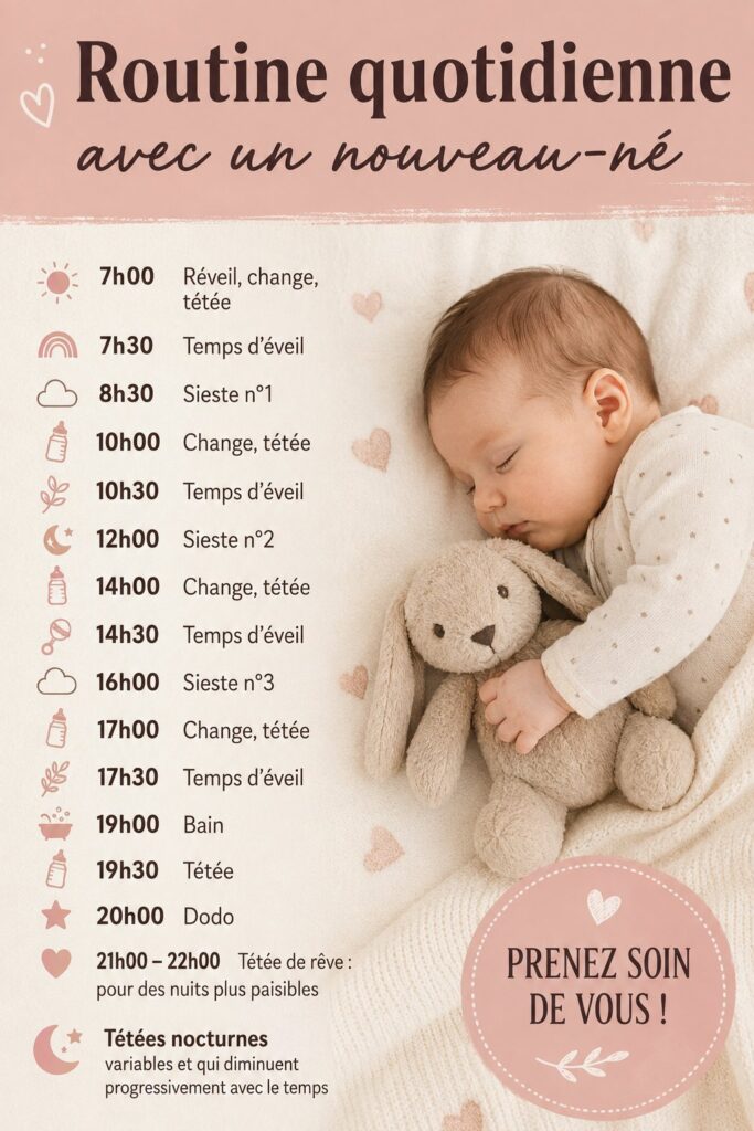 Maman prenant soin de son nouveau-né dans une routine quotidienne