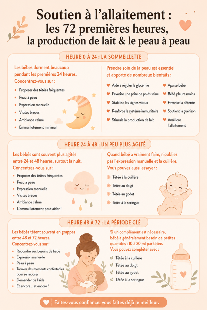 Mère et bébé en peau à peau pour favoriser l'allaitement