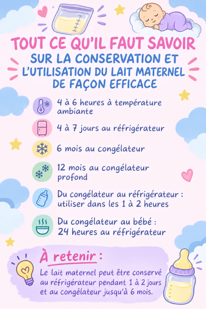 Mère stockant du lait maternel dans un contenant adapté.