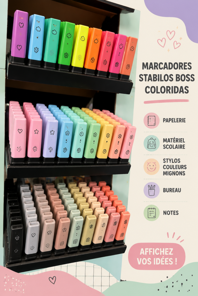 Stylos colorés disposés sur un bureau pour une rentrée scolaire inspirante