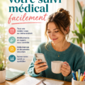 Famille organisant leur suivi médical avec bonheur.