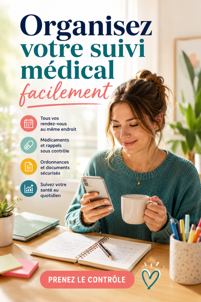 Famille organisant leur suivi médical avec bonheur.