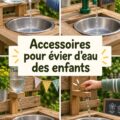 Des enfants joyeux jouant avec des accessoires aquatiques colorés.