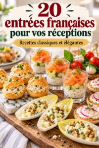 Plateau d'apéritifs français avec verrines et tartines